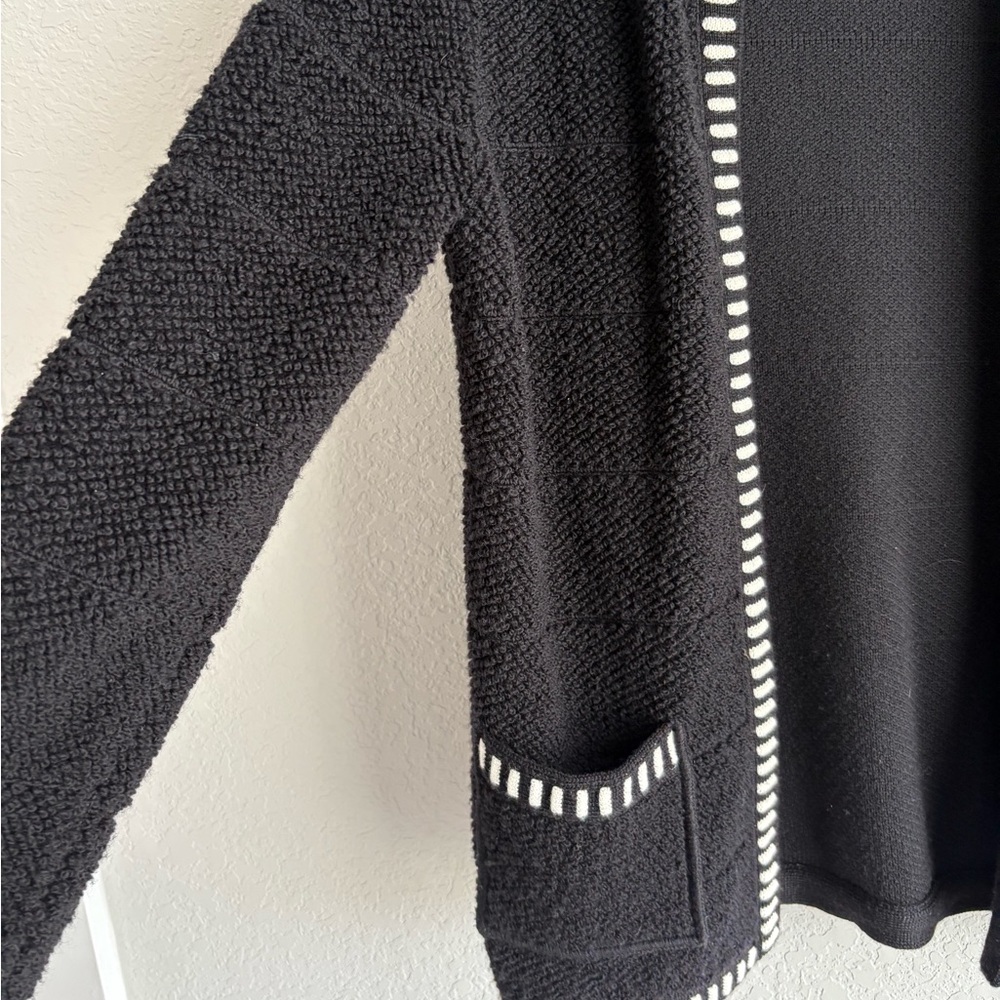 Missoni Italian Black and White Textured Wool Cardigan - Picture 4 of 9